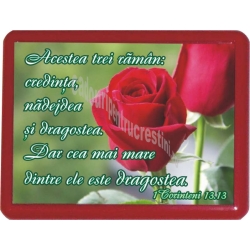 Magnet rama rosie Credinta, nadejdea si dragostea